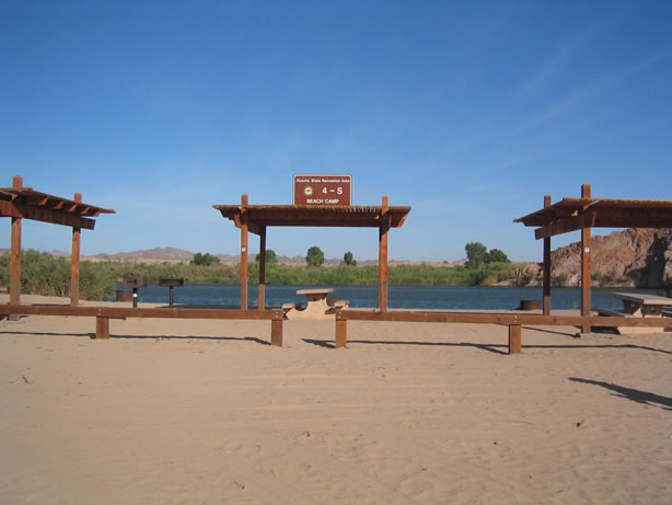 The 4-S Beach Camp within the Picacho State Recreation Area.