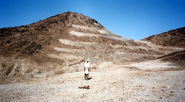 The only evidence of the Iron King is the distinctive staircase strip mining.