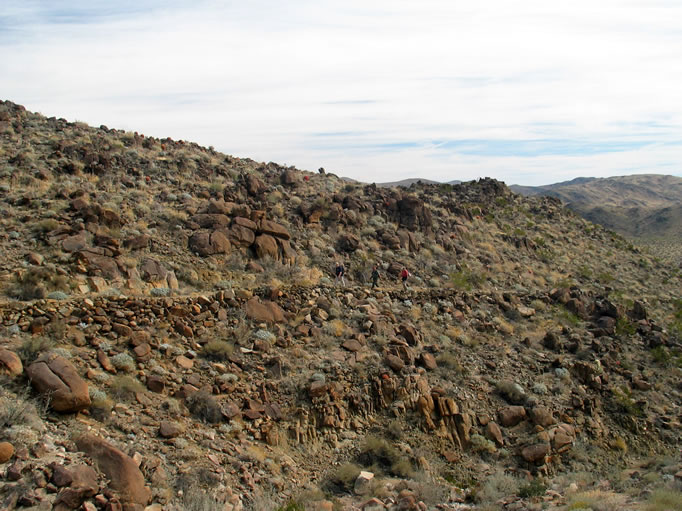 You can clearly see the effort involved in stacking the rock foundations to create this shelf road.