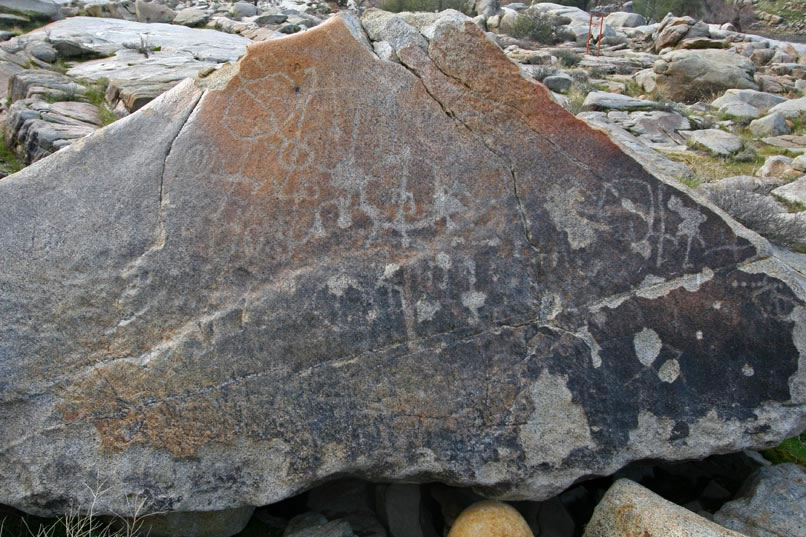 Here's a closer look at the petroglyph boulder.