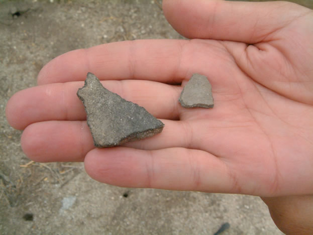 Pottery is found throughout the area.