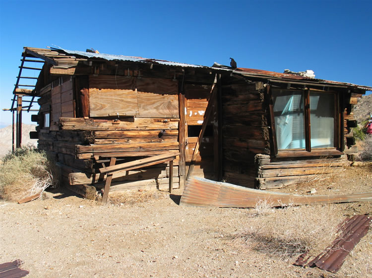 The back door and rickety work bench.