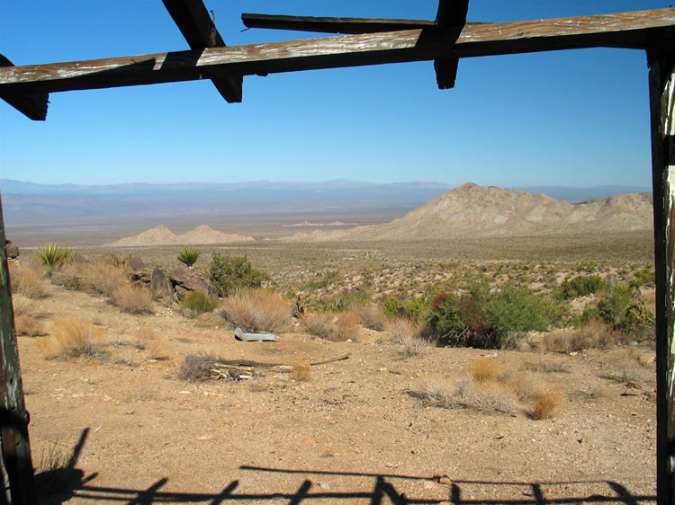 The front porch has a commanding view of the desert below.
