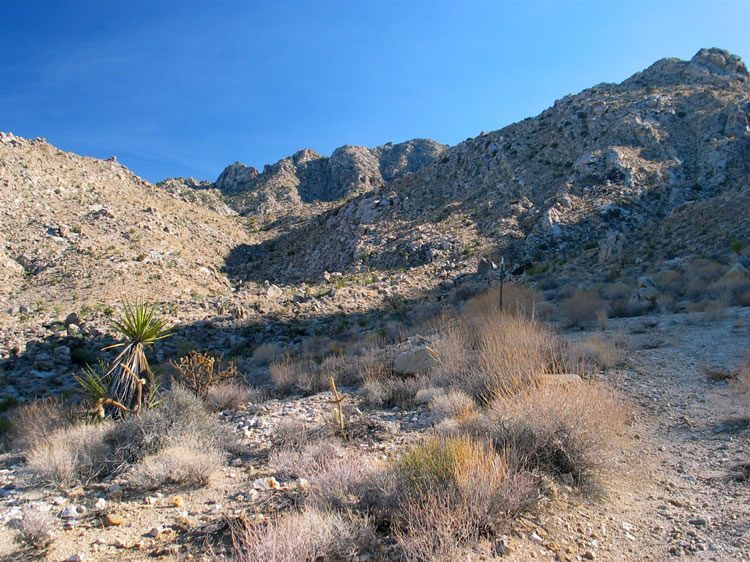 The shadows are getting long as we climb upward toward the east tunnel.