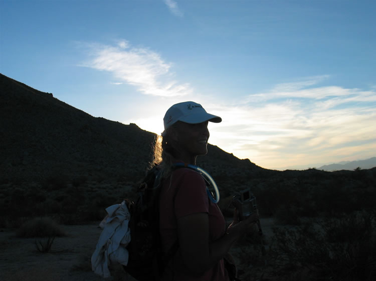 The truck's in sight now.  Whew!  we hate hiking at night without lights!