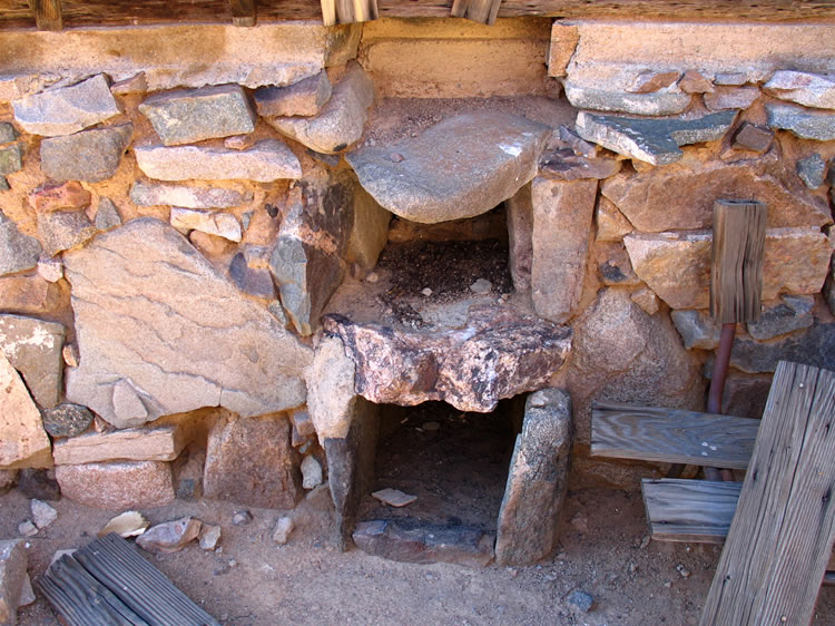 A closer look at the fireplace.