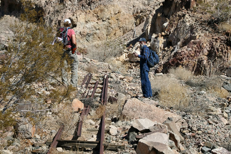 Howard checks out a chunk of rock that he's picked up.  We don't know what it is but we all stuff several pieces in our packs.