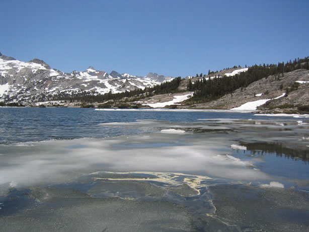 There was still ice on the lakes.