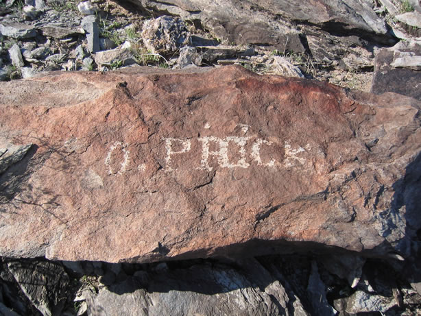 After we left the mine area we came across some historic graffiti.