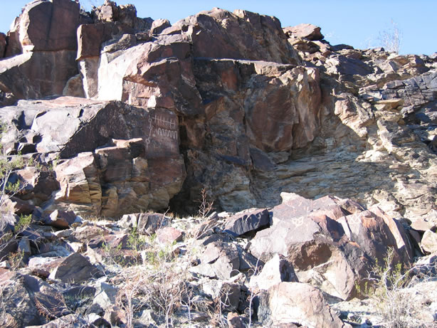 The petroglyph site.