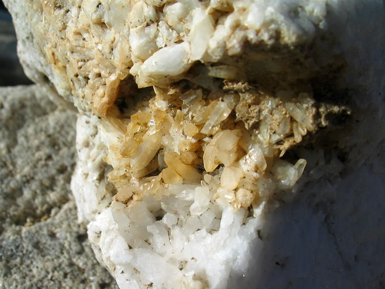 A nice pocket of crystals found in a rock near the cabin site.