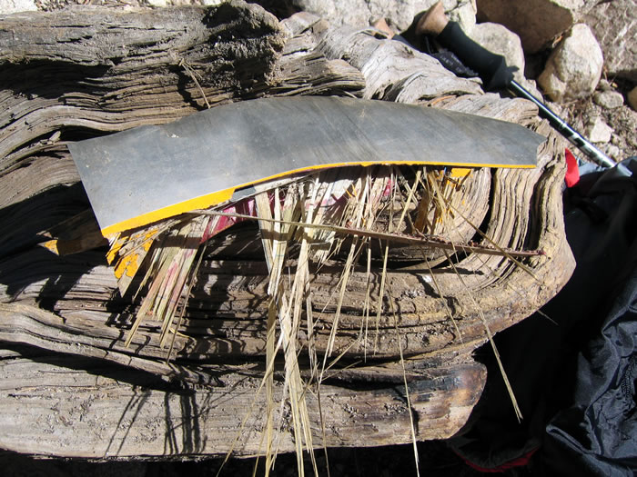 After tent building, Chris finds what looks like part of an aircraft.