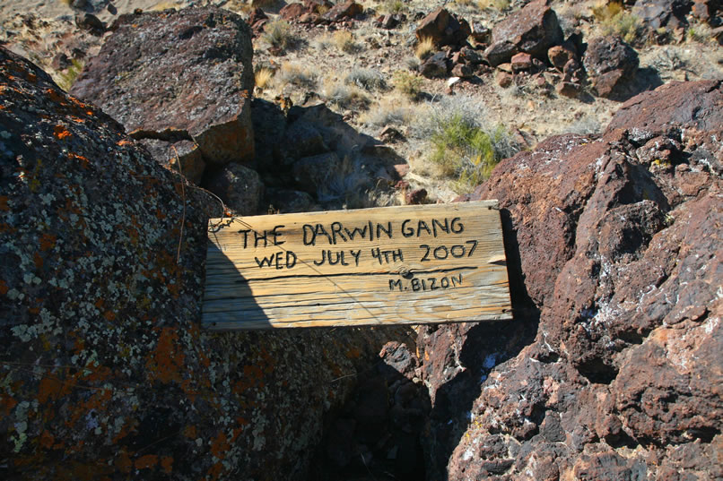Here's a look at it.  Whoever the "Darwin Gang" are, they've got a future in making nice carved and painted plaques!
