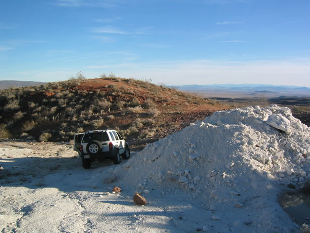 We park at an old mine site.