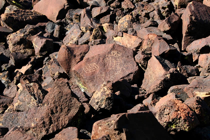 Down a little further the canyon begins to widen and a few more petroglyphs appear on the sunny northern side.