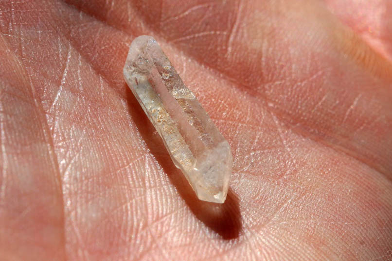 Quartz crystals such as this would also have been prized by an Indian shaman and kept in a medicine bag as a talisman or mounted atop a ceremonial wand.  It was believed to have the power to both injure or cure.