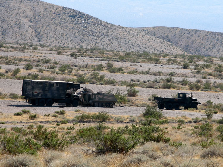 Our long telephoto lens checked out a couple of derelict vehicles on the base.