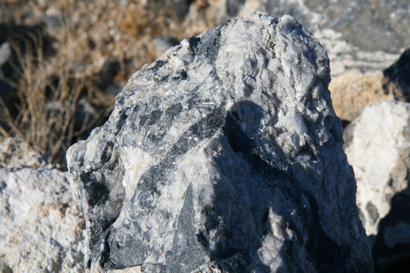 A chunk of calcite at the prospect pit.