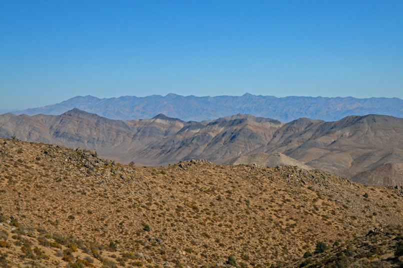 Once over the top of Hunter Mountain we begin the steep descent toward the colorful hills in the distance.