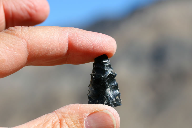 Here are some closer looks at the obsidian point.