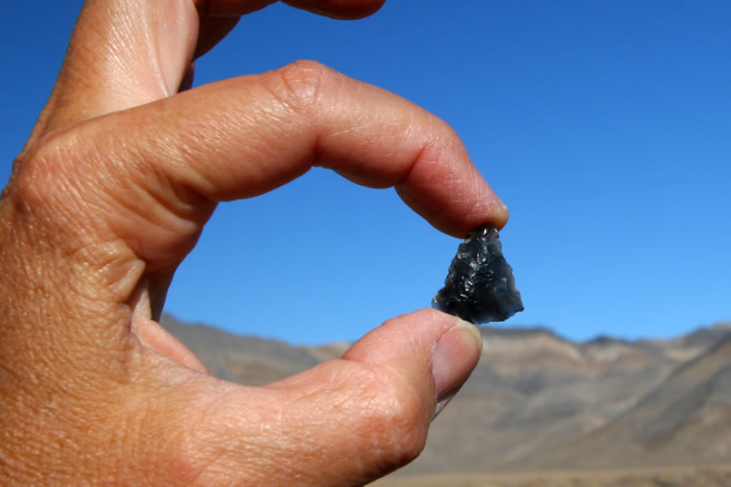 As we leave we find yet another obsidian point.  Here are a couple of closer views.