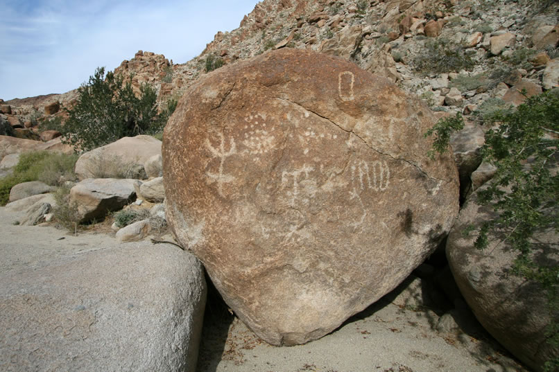 Nearby is another large boulder decorated with a nice panel of petroglyphs.  Right now we're really glad that we didn't turn around earlier as we'd been discussing!