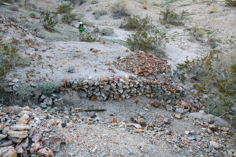 Here's another look at some of the level spots created by using stacked stones and mine tailings.  These might have been used as tent site foundations but there isn't anything left to verify that.