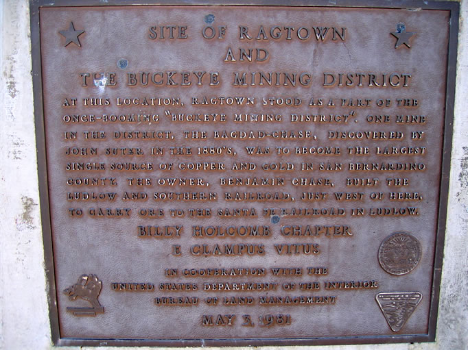 This plaque marks the vicinity of Ragtown, which was a 40 minute walk from Stedman and provided the miners with alcohol, dance halls and 