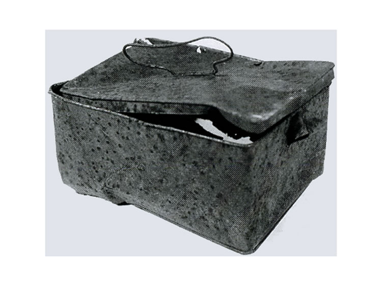 We scanned this photo from The Mining Camps Speak.  Apparently this was a fairly common tobacco tin/lunch box.