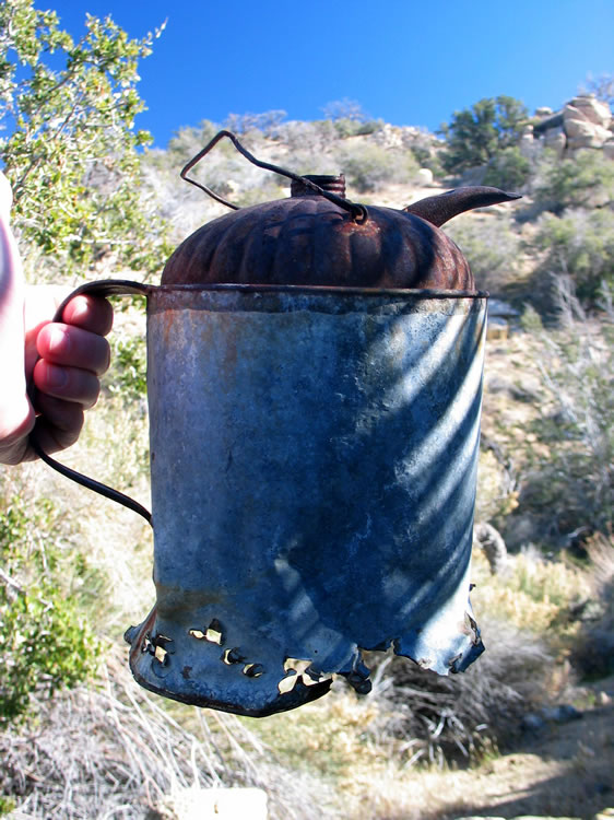 We were thinking gas, kerosene or oil can.  Feel free to help us out with an identification.