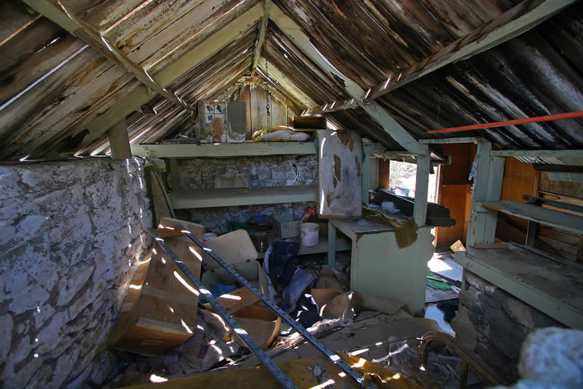 A look inside the living area of the cabin.