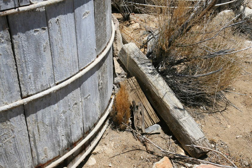 Of course there's a geocache hidden next to the tank under some wood scraps.