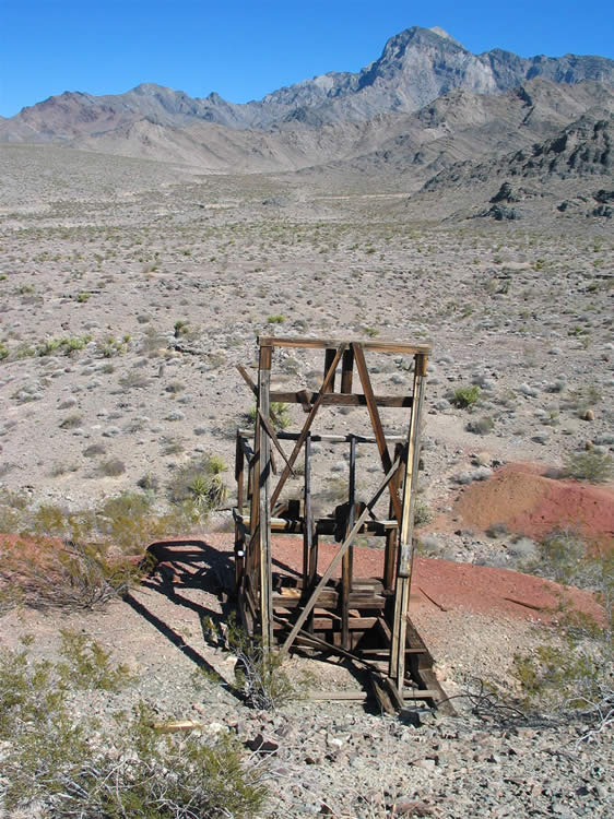 A look down at the main shaft and the headframe.