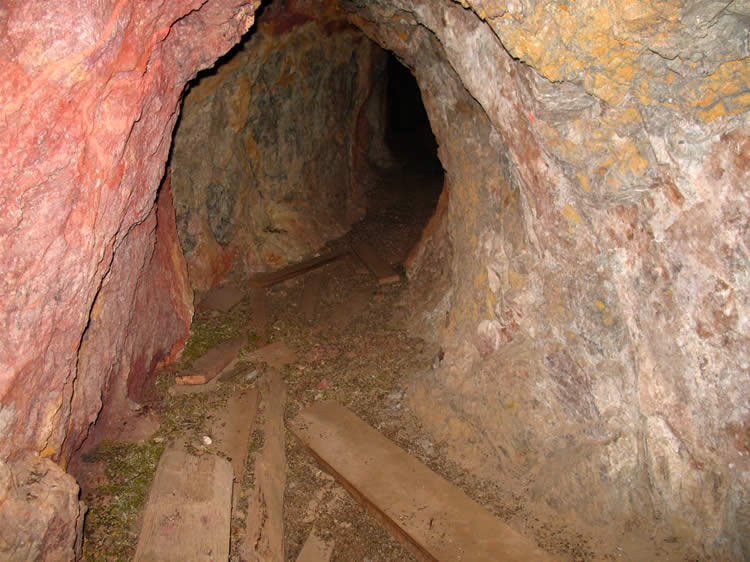 The tunnel and shafts of the Rex gave access to a 140 foot long and 2.5 foot wide quartz vein that followed a fault and its associated shear zones.