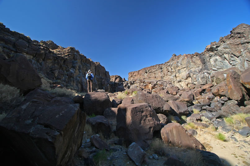 Since we seem to be missing the cooking gene, we decide to spend the remainder of the afternoon doing some exploring on our own.   We've come out to this area below Fossil Falls to hunt around for petros and pictos.