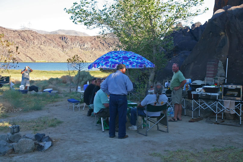 We make it back to camp just as the festivities are beginning.  There are numerous courses and more food than a group double our size could eat.