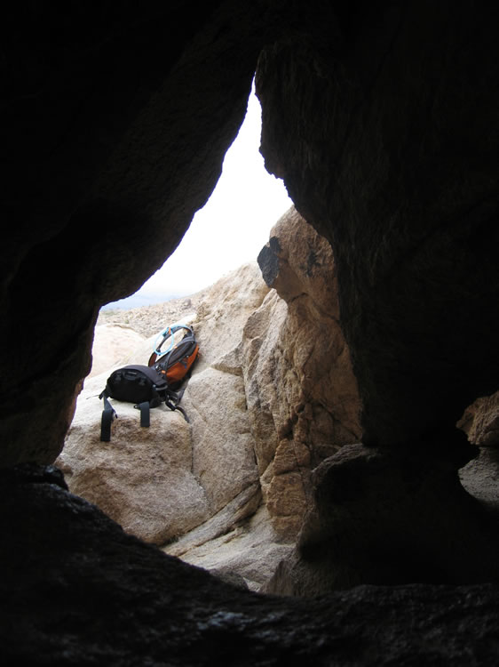 Looking out the cave entrance.