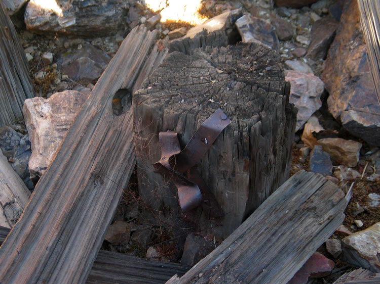 A clue comes in the form of an anvil stump that would have been used by a blacksmith.