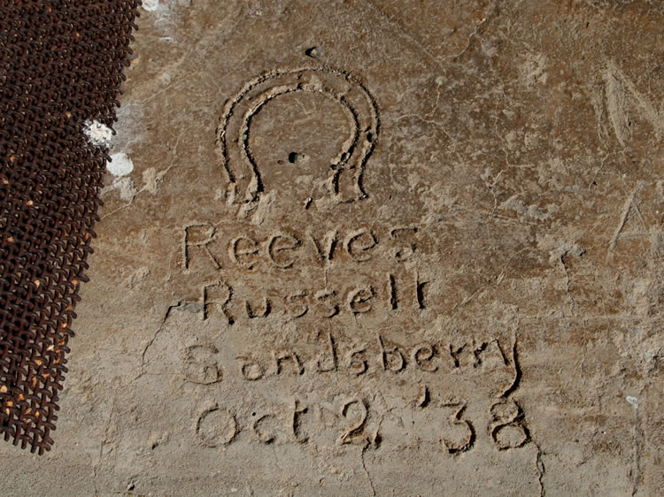 An interesting historic inscription in the concrete base.