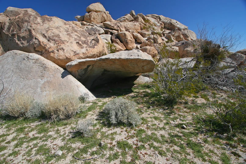 There it is!  This rock shelter looks like the perfect candidate for a habitation site and the cause for all the pottery pieces that we've been finding.