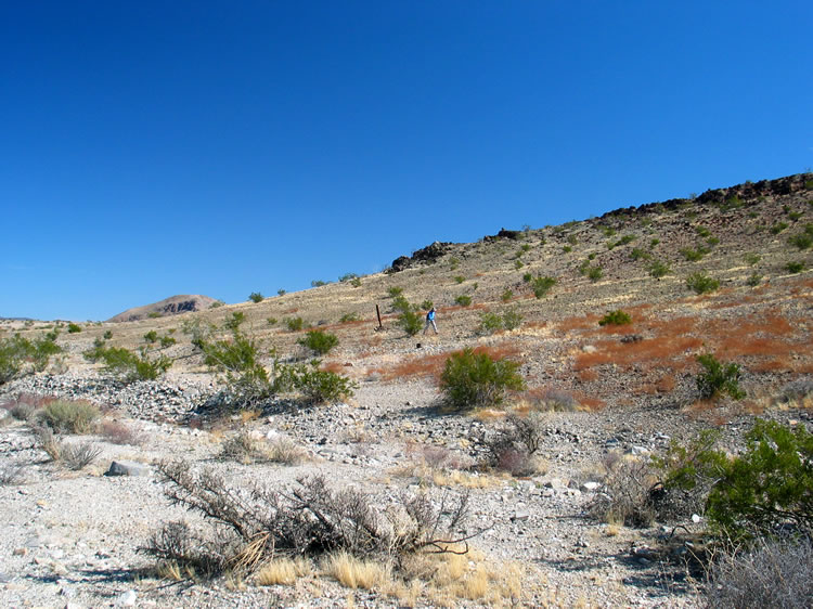 Our first stop is at Barry Storm's Jade Mine.  This mine is in Joshua Tree National Park, so the old road to it is closed.  The hike, however, is short and scenic.