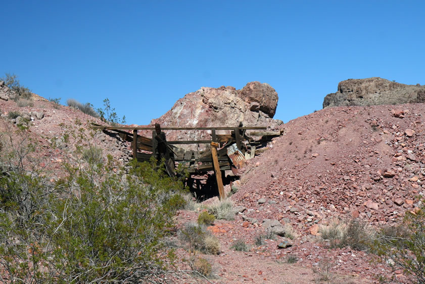 Here's a closer look at the remains of the structure.