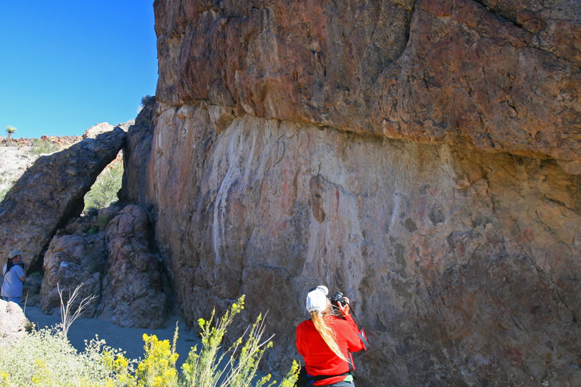 We also stop by the exposed pictograph site in the wash.  The years and the elements have all but obliterated most of the pictographs, but we still take a few photos to compare to those from our last trip here.