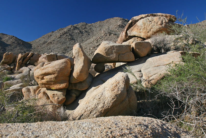 As we hike further up the wash toward the mountains, we find lots of interesting rock formations.