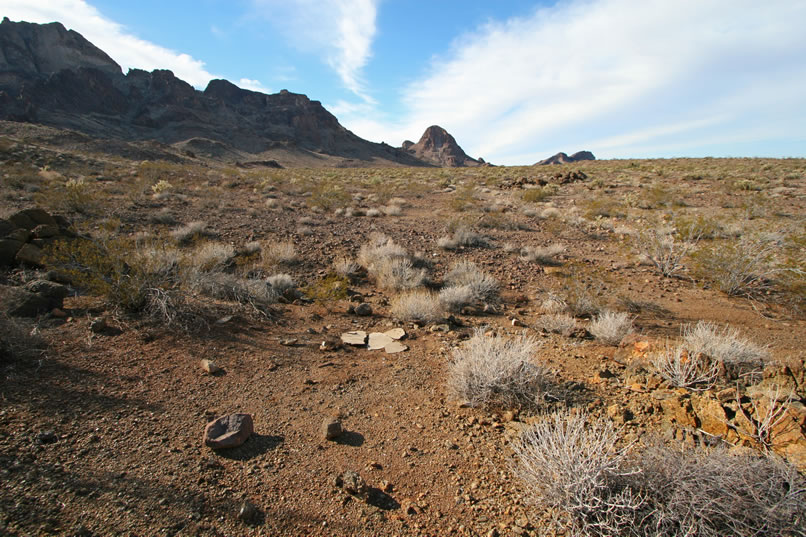 Just above Carson's Well we come upon another somber find, crumbling concrete fragments from a second grave site.