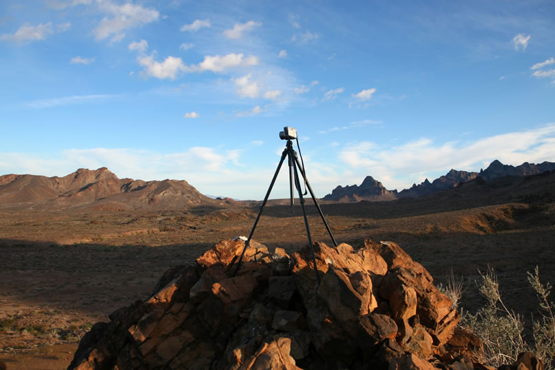 Niki, who wants to do some time lapse photography, sets up a camera on a hill above our camp and programs it to take a photo every minute for the next couple of hours.