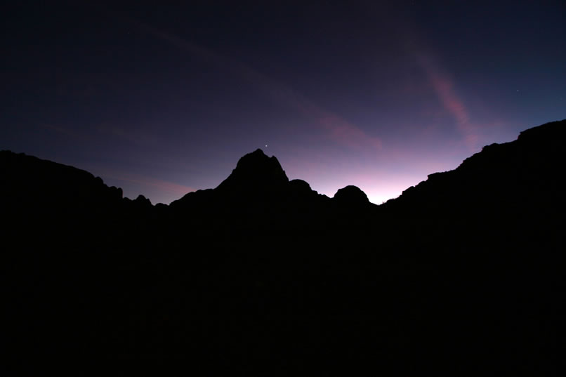 Here's a look at the silhouette of Mohawk Peak.