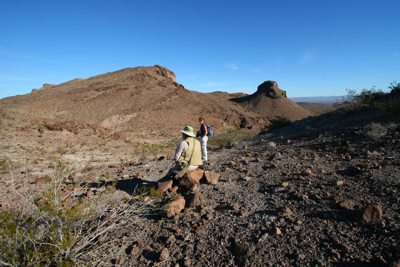 We follow the trail a short way beyond the spring to see what rocks might be found in the area.  Further along the trail is a small petroglyph location but we're saving that for a future trip when we can devote more time to it.