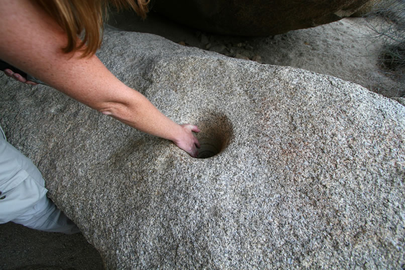 This one is quite deep, indicating that over many years a small family group probably used this rock shelter and the nearby tanks in the streambed while they foraged for food.