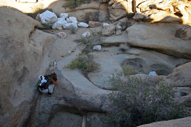 A little further below the dam is an area of natural tanks that has been enhanced with a low rock and mortar lip.